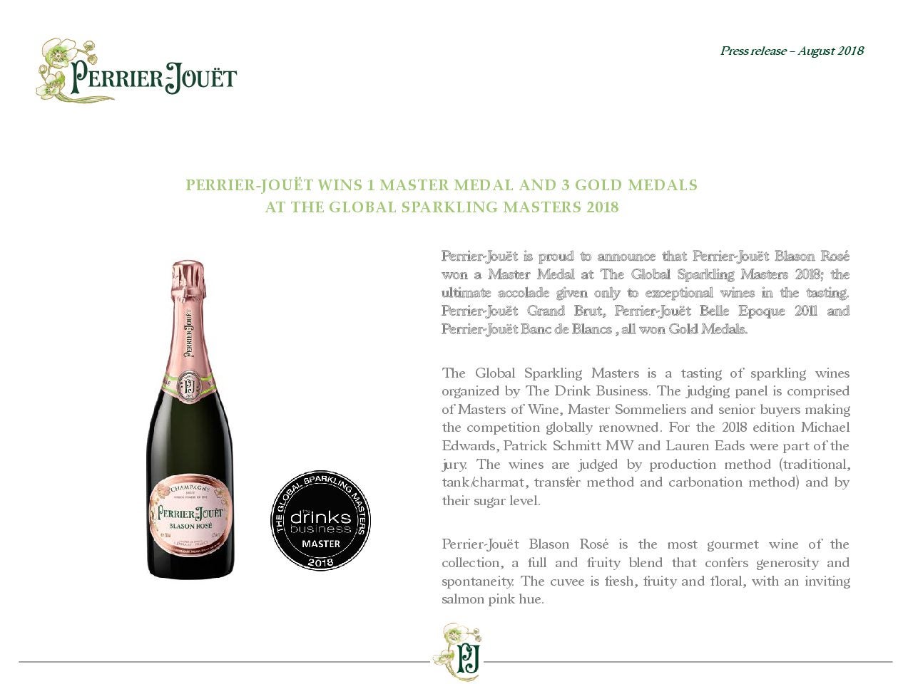 Press Release Perrier-Jouët wins medals at The Global Sparkling Masters-pdf